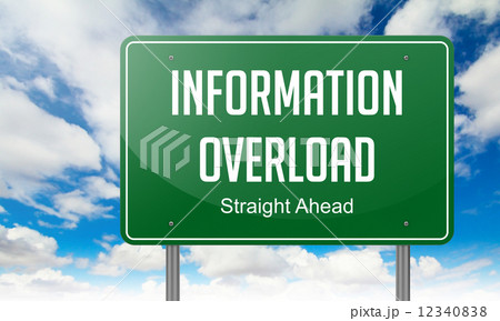 Information Overload on Highway Signpost. 12340838