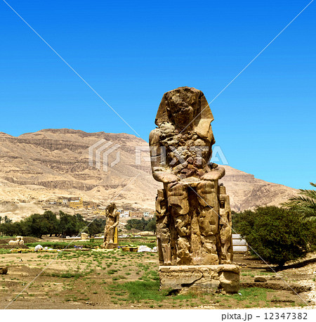 colossi of memnon gigantic statues in Luxor Egypt 12347382
