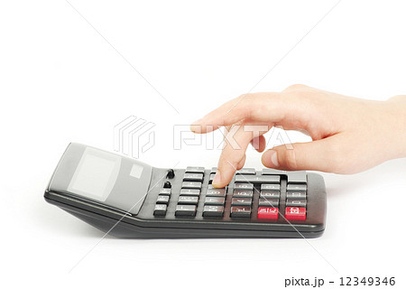 calculator with hand 12349346