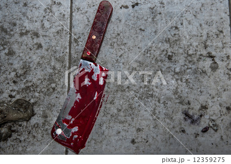 Dirty cleaver cover with blood Dirty cleaver cover with blood 12359275