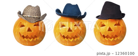 Three cowboy pumpkins 12360100
