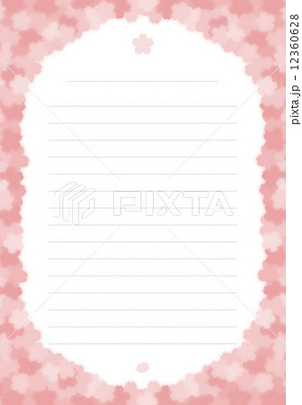 桜の便箋_小さなぼかし（波線） 12360628