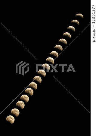 皆既月食 連続写真 皆既月食 連続写真 12361377