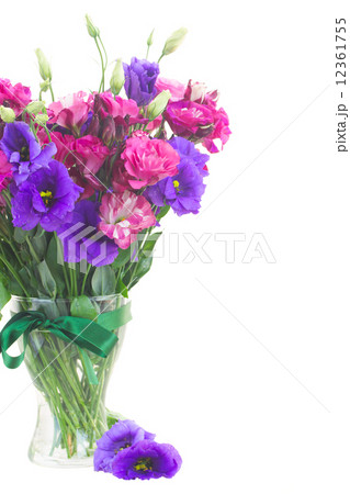 bouquet  of  violet and mauve eustoma flowers 12361755