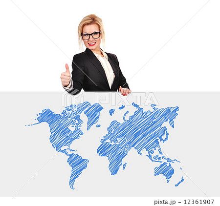 poster with world map poster with world map 12361907