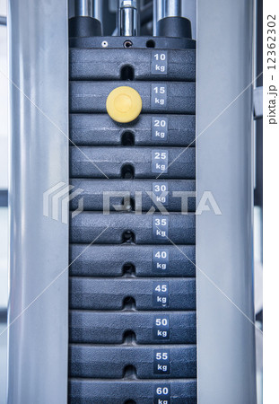 gym weight machine. Amount of weight on lifting machine 12362302