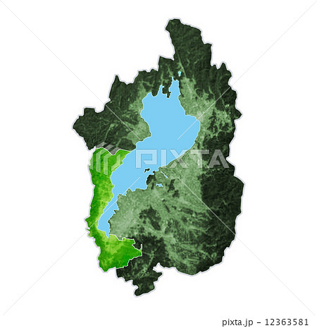 滋賀県と大津市地図のイラスト素材