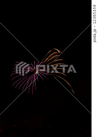 函館湯の川温泉花火大会のイカ型花火 12365359