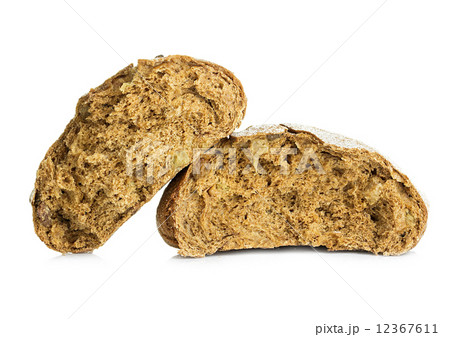loaf of rye bread isolated on white background 12367611