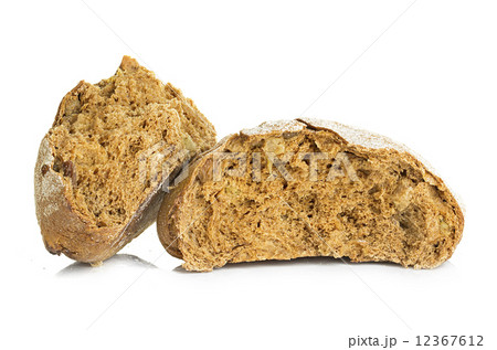 loaf of rye bread isolated on white background 12367612