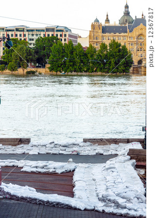 Sandbags at the flood 12367817