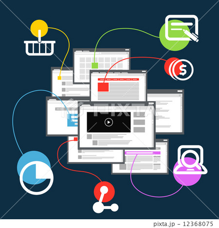 Different browser windows. communication scheme 12368075
