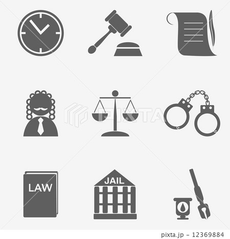 law judge icon set, justice sign 12369884