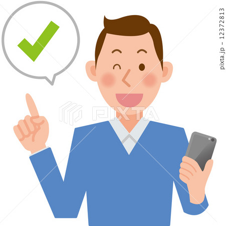 男性　スマホ　チェック 12372813
