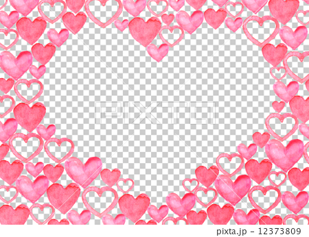 ハート フレーム 枠 枠飾り 囲み飾り 桃色 愛 心 ラブ 好き バレンタインデー ホワイトデ のイラスト素材