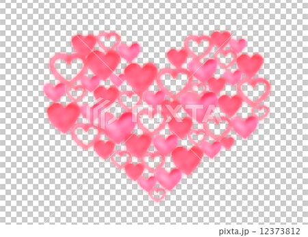 ハート　桃色　愛　心　ラブ　好き　バレンタインデー　ホワイトデー　かわいい　イラスト　赤色　ピンク色　ハート型　沢山　複数　いっぱい　溢れる　詰まった　背景　バックグラウンド　背景素材　イラスト　挿絵 12373812