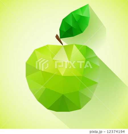 Green apple made from polygons Green apple made from polygons 12374194