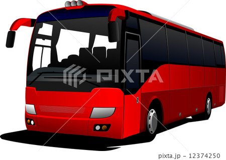 Red city bus. Coach. Vector illustration 12374250