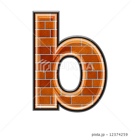 Brick letter isolated on white background - small B Brick letter isolated on white background - small B 12374259