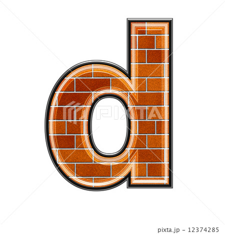 Brick letter isolated on white background - small D Brick letter isolated on white background - small D 12374285
