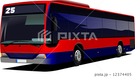 Red city bus. Coach. Vector illustration 12374405
