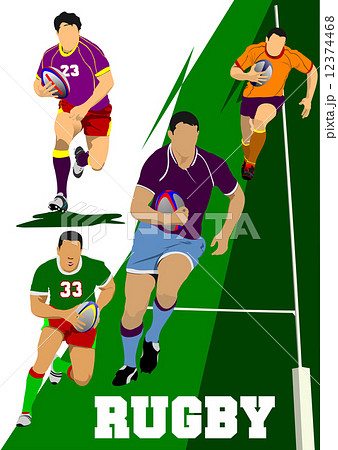 Collection of Rugby Player Silhouettes. Vector illustration Collection of Rugby Player Silhouettes. Vector illustration 12374468