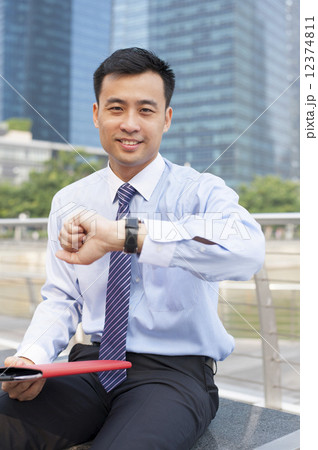 Business executive in a financial district.  12374811