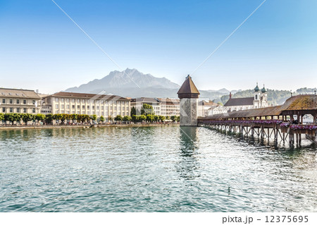 Chapel Bridge or Kapellbrucke in Lucerne, Switzerland Chapel Bridge or Kapellbrucke in Lucerne, Switzerland 12375695