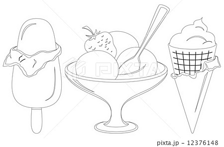 Ice cream, contours, set 12376148