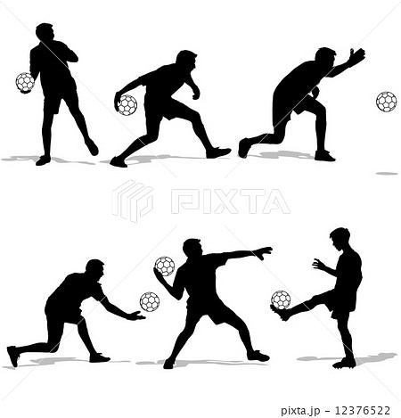 silhouettes of soccer players with the ball. Vector illustration silhouettes of soccer players with the ball. Vector illustration 12376522