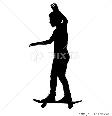 skateboarders silhouette. Vector illustration. 12376558