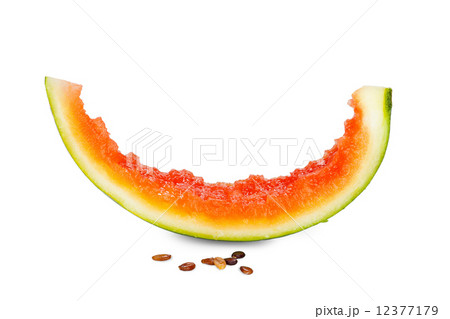 Watermelon pieces with seeds nibbled Watermelon pieces with seeds nibbled 12377179