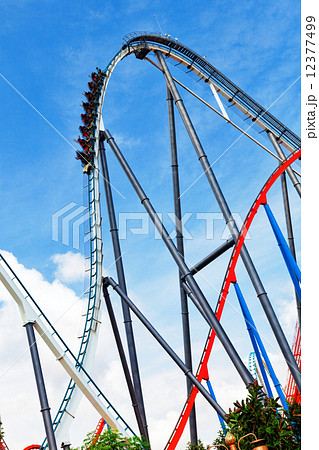 Roller Coaster in funny amusement  park 12377499