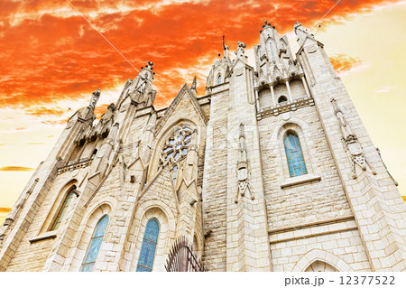 Temple on top of Mount Tibidabo, the Temple of the Sacred Heart. 12377522
