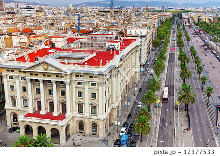 Panorama on Barcelona city from Columbus monument.Barcelona. Spa Panorama on Barcelona city from Columbus monument.Barcelona. Spa 12377533