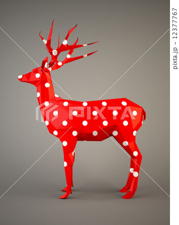 Deer with white polka dot  pattern on gray background Deer with white polka dot  pattern on gray background 12377767
