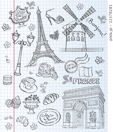 Set of images of various attractions, Paris, FranceSet of images of various attractions, Paris, Fran 12378281