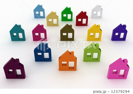 3d model house symbol set 12379294
