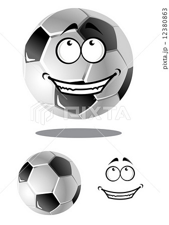 Happy Cartoon Soccer Or Football Ballのイラスト素材