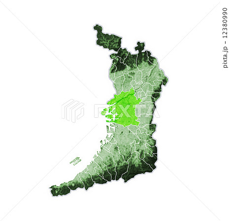 大阪府と大阪市地図のイラスト素材