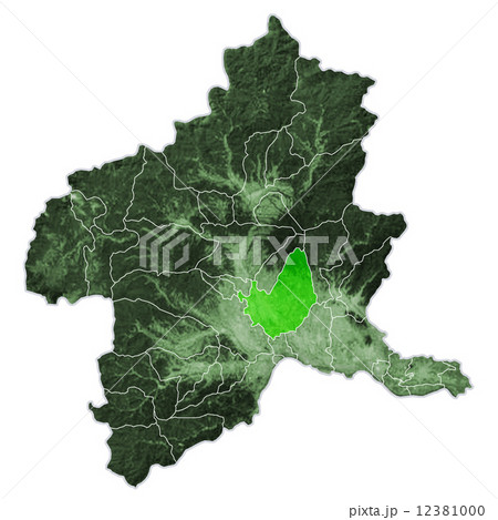 群馬県と前橋市地図のイラスト素材