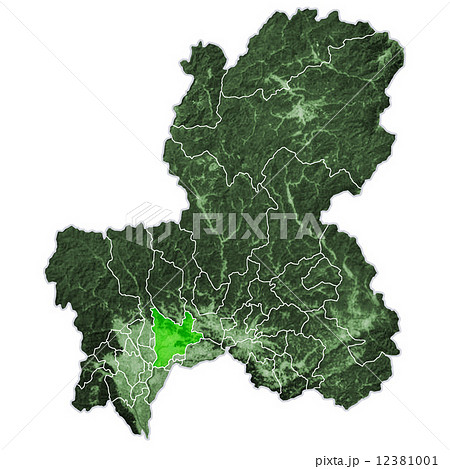 岐阜県と岐阜市地図のイラスト素材