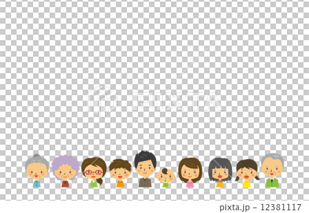 Family Three Generation Family - Stock Illustration [12381117] - PIXTA