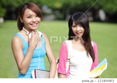 Happy girl College students Happy girl College students 12384963