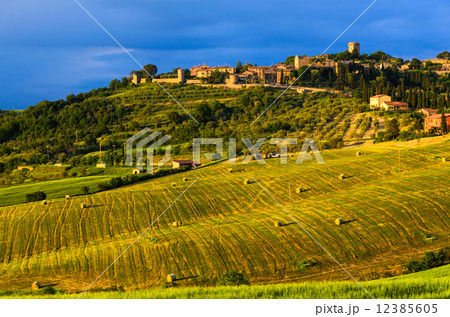 sunset view of Monticchiello 12385605