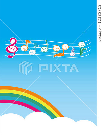 歌う音符のポスターのイラスト素材