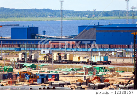 Work of new sea trading port of the Ust-Luga. Russia. The coal terminal Work of new sea trading port of the Ust-Luga. Russia. The coal terminal 12388357