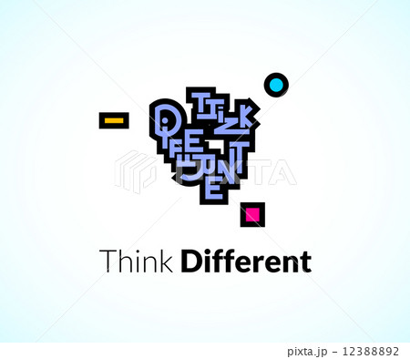 Think different phrase, graffiti logo sign, concept icon symbol Think different phrase, graffiti logo sign, concept icon symbol 12388892