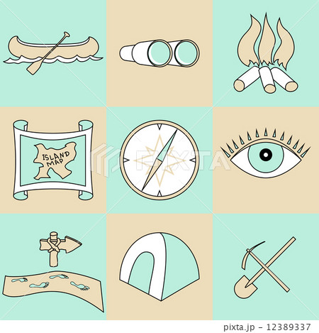 Vector set of travel and camping icons Vector set of travel and camping icons 12389337