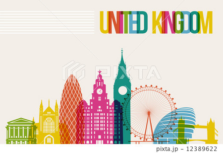 Travel United Kingdom destination landmarks skyline background 12389622
